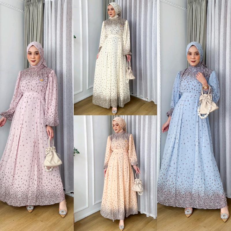 [Byaeesya] ZAHIRA SET HIJAB DRESS | Set Gamis Ceruty Kondangan 1
