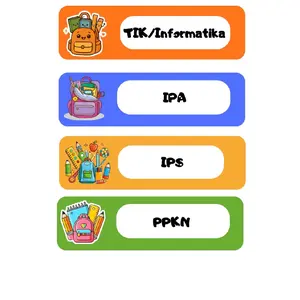 STIKER NAMA MAPEL LENGKAP