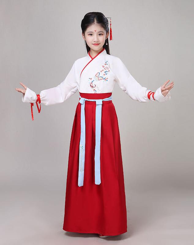 Product Introduction of Children's Ancient Costume Hanfu Aoqun Spring Girls' Han Chinese Costume Chinese Style Children Ancient Costume Photography Dance Performance Costumes 10