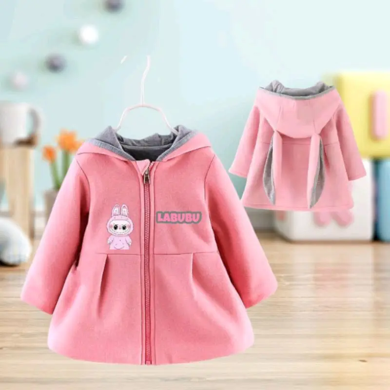 jaket anak telinga kelinci sweter labubu Switer 2