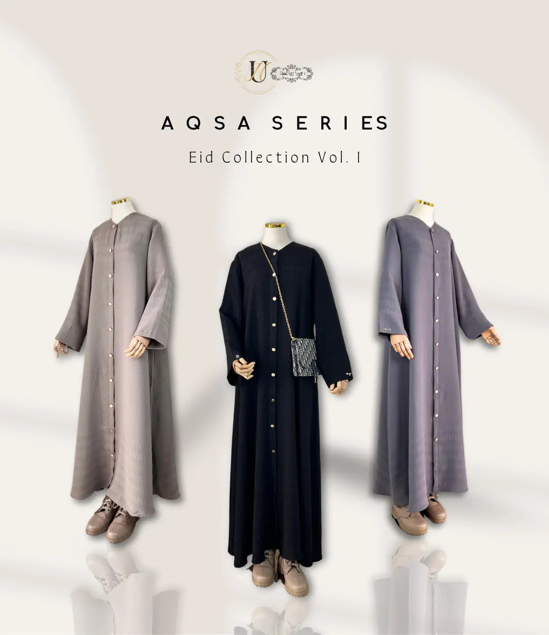 [Ready] ABAYA EMBOS DUBAI PREMIUM AQSA SERIES Gold Basic Wanita Syari
