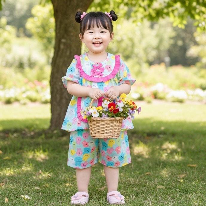  ĐỒ BỘ BÉ GÁI - TOLEXINH  9kg-16kg  set bộ tole tay ngắn quần lửng - vải tole loại 1  FREESHIP  