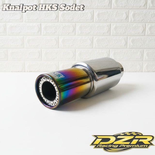 Knalpot HKS Sodet  Rainbow Stainless Suara Bass Adem Bulet Untuk Mobil Bensin dan Solar Motorcycle Motorcycle Muffler Ujung