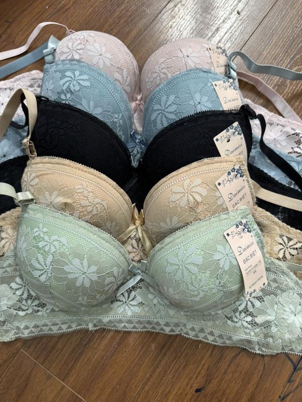 Combo 4 áo lót ren đệm 3cm có gọng 34.36.38 dành V1 nhỏ và vừa Áo Ngực Tua Rua Bra