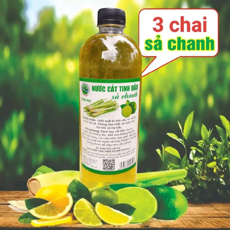 [3 lít] Combo 3 chai nước lau sàn sả chanh - lau sàn xông phòng - thanh lọc không khí - khử mùi - kháng khuẩn - hỗ trợ đuổi côn trùng Làm Sạch 0