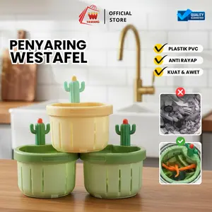 YAWANG Saringan Wastafel Kaktus Lucu Anti Mampet | Saringan Wastafel Plastik Kaktus Lucu Mudah Digunakan