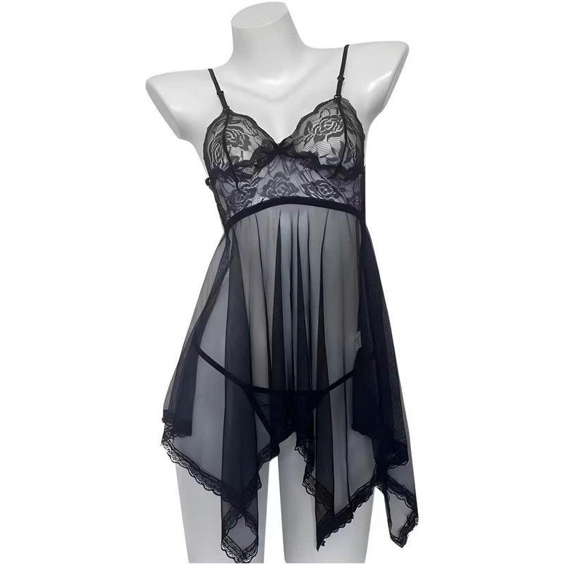 Váy ngủ 2 dây chất ren siêu xinh kiểu dáng đuôi cá tặng kèm quần có bigsize SS1