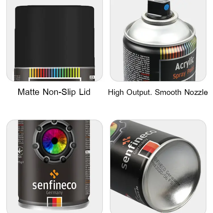 German Selfspray Paint Handheld Metallic Paint for Cars Black and White Rustproof Chrome Coating 3