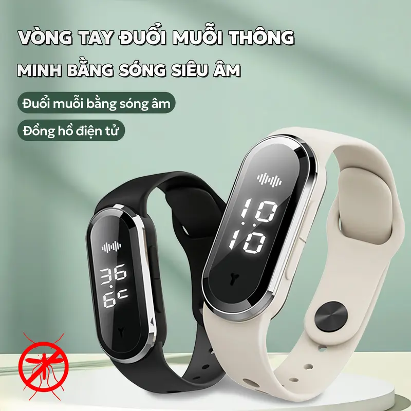 [Chống muỗi/chống tĩnh điện] M21 Vòng đeo tay chống muỗi siêu âm, mới, không dây, chống tĩnh điện, màn hình thời gian thông minh, được làm bằng silicon, thích hợp cho trẻ em, người lớn và phụ nữ mang thai, sử dụng ngoài trời 0