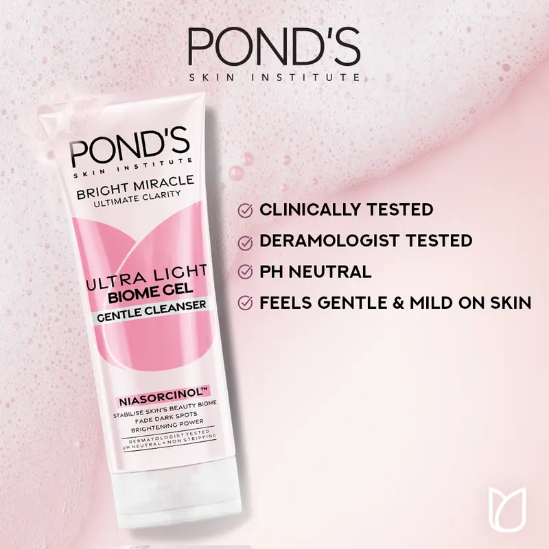 [BUY 1 GET 2] POND'S BRIGHT MIRACLE LIGHT BIOME GEL Cleanser 90gr FREE POND'S Micellar Water 55ml 4