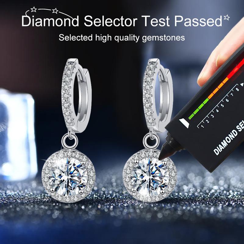【003Harga telah dibanting, segera di CO】Chard Wake Anting princess round Anting wanita elegan high quality cantik elegan anti Zirconia 1 Carat Sertifikat GRA Kotak Indah   CWE002 4