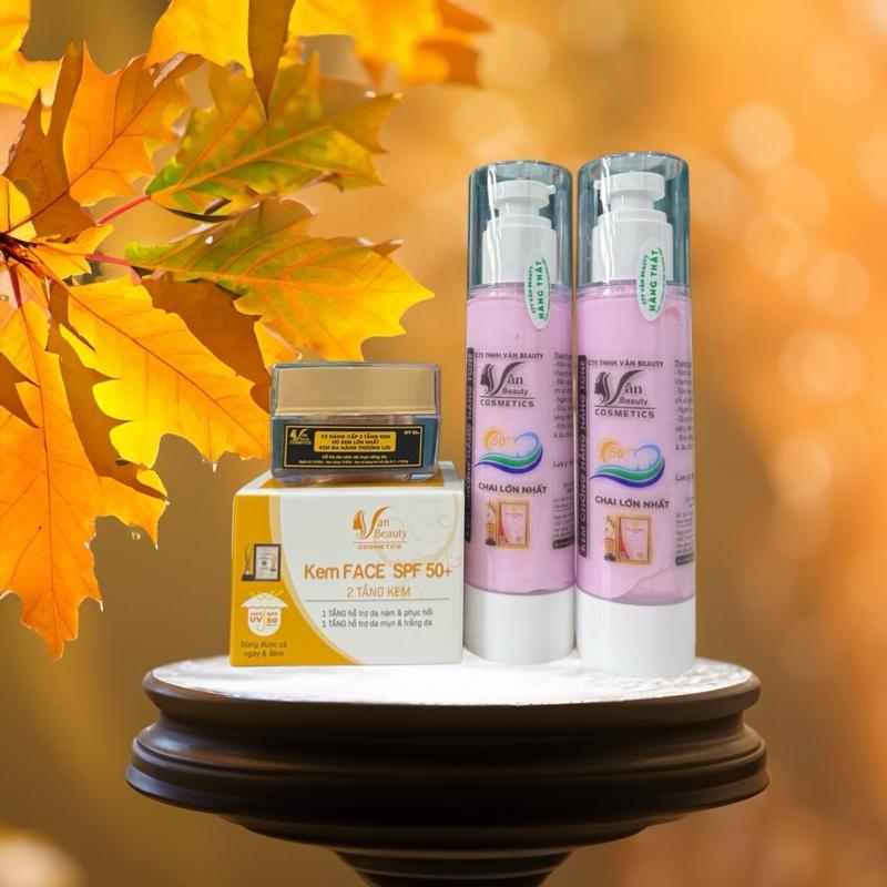 [ TỔNG 3 SẢN PHẨM ] 2 chai kem chống nắng mặt màu Hồng và 1 hũ kem mặt LỚN hổ trợ mụn thâm hổ trợ nám sạm phù hợp mọi loại da nữ
