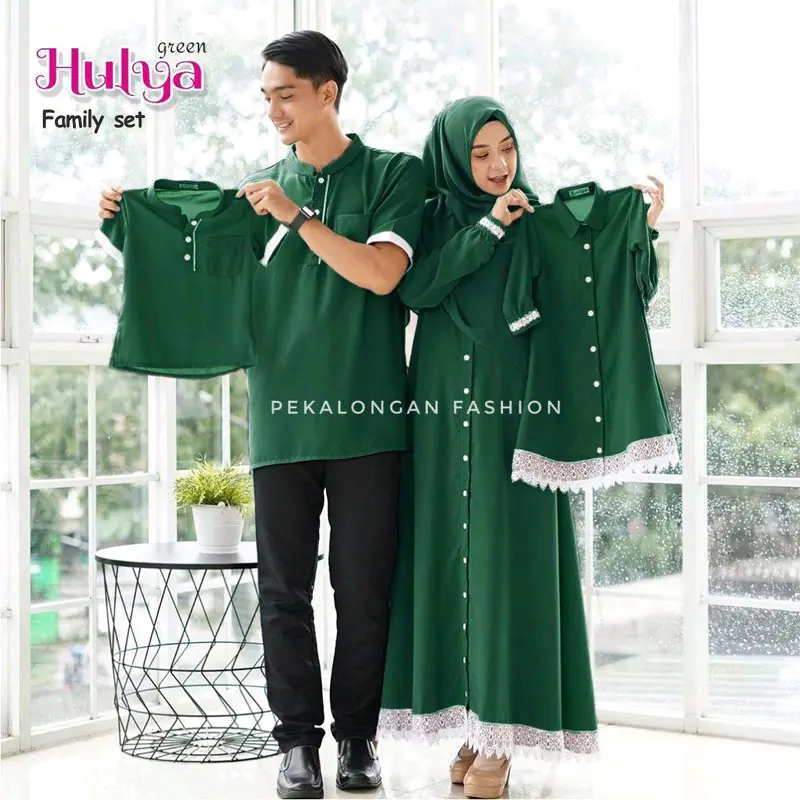 Sarimbit Keluarga Muslim Couple Gamis Ibu dan Anak Sarimbit Lebaran Terbaru Couple Koko Ayah dan Anak Baju Couple Lebaran 2025  Elegan 5