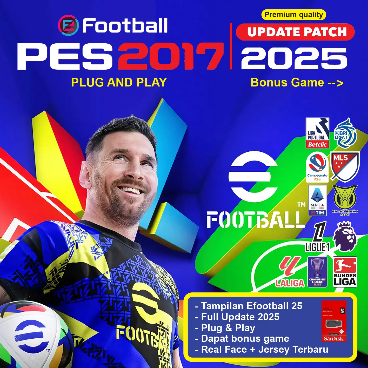 Flashdisk Game Pes 2017 Full Update 2025 I Plug & Play I Portable I Isi Game - PC