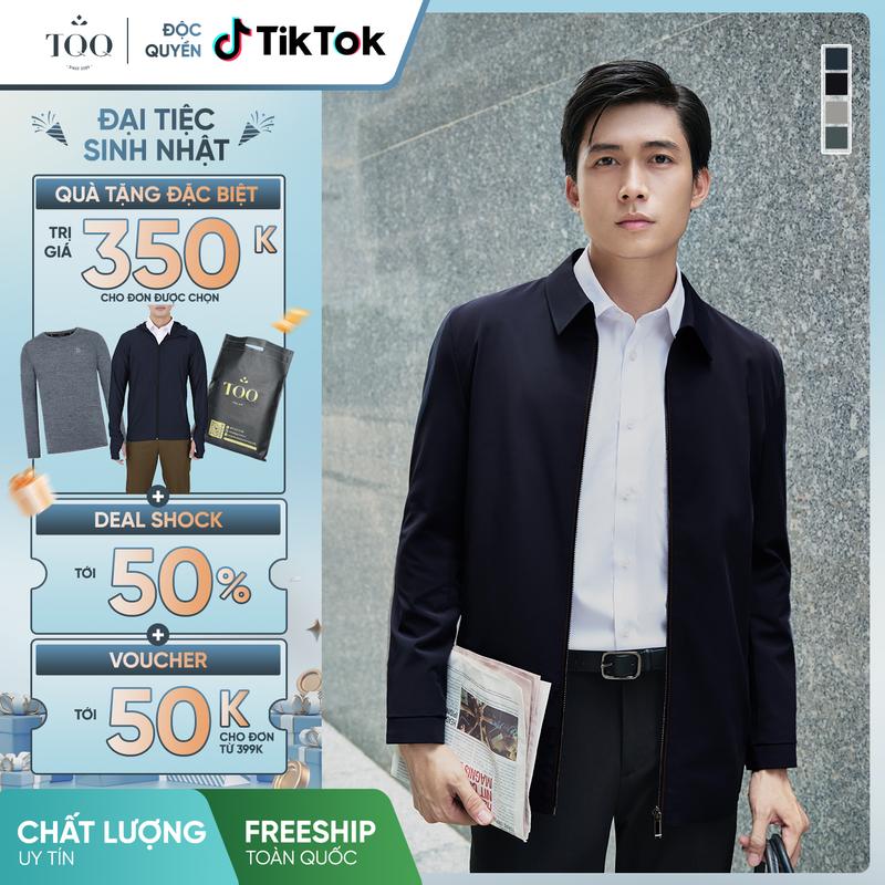 Áo khoác gió nam TQQ công sở K2L2311 / K2L2323 cổ đức sang trọng 2 lớp hiện đại, chống gió lùa, giữ ấm tốt Menswear Jacket