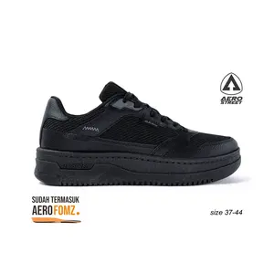 Aerostreet 37-44 Maximo Hitam Hitam Hitam - Sepatu Sneakers Casual