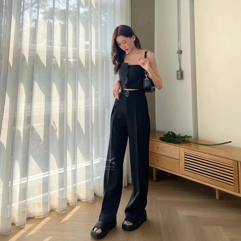 Eiji - Obi Pants - Celana Highwaist Trousers Loose Pants - Celana Kulot Kantor Formal Anti Kusut Casual 1