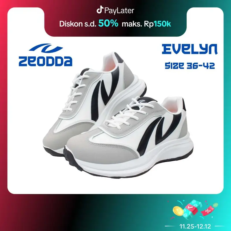 Zeodda Evelyn Sepatu Sneakers Wanita Shoes Black Casual Sport 1067 0