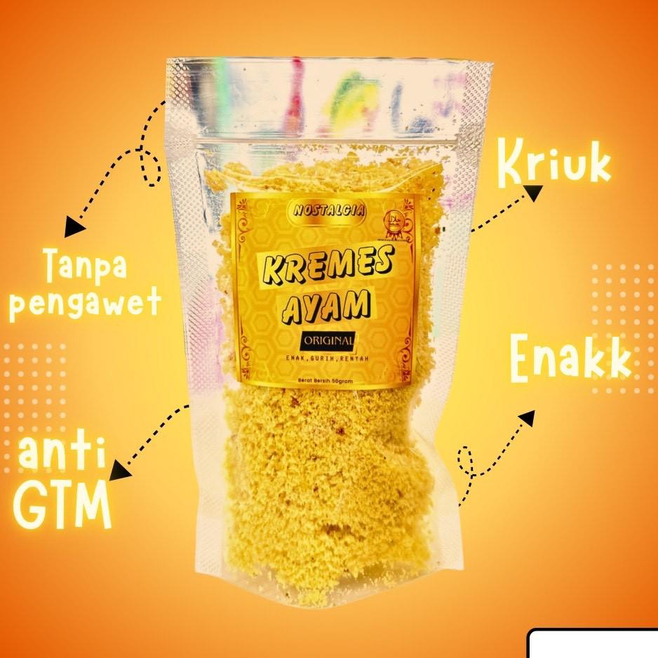 Kremes Ayam Nostalgia 50 gram - Makanan Ringan - Food, Snack Merah Oil Putih Cemilan Keripik