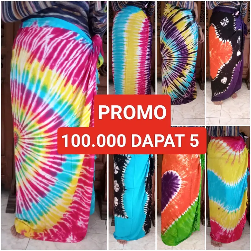 PAKET 100RB DAPAT 5 KAIN PANTAI KHAS BALI HALUS RUMBAI KEMEN MOTIF JUMPUTAN JUMBO 160X125 Syal 0
