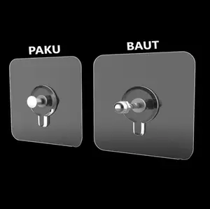 20-30pcs Hook Magic - Paku Baut Socket Stiker Asli Gantungan Foto Rak Dinding Tanpa Bor Tembok Perekat Packing Dus 30-20pcs Model Hook Magic Praktis & Kuat