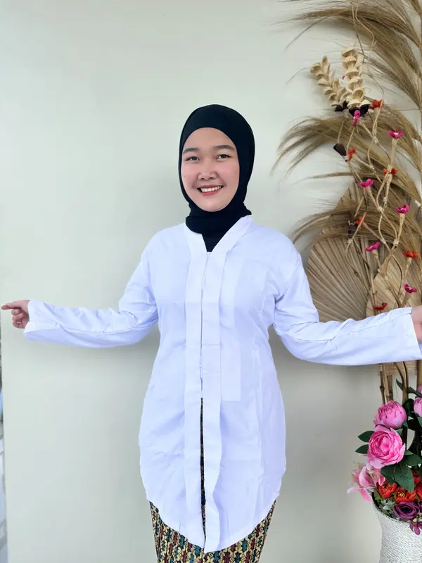 Kebaya Wanita Madura Kartini Tradisional Modern Tangan Panjang Kekinian Bahan Katun Mikro Premium 6