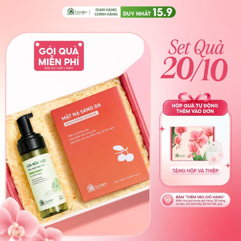 Combo Làm Sạch Dưỡng Da Bọt Rửa Mặt Và Mặt Nạ Dưỡng Da Chiết Xuất Thiên Nhiên C