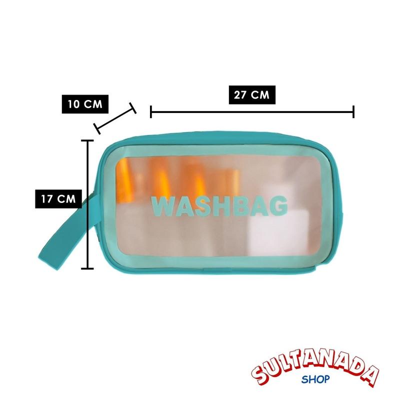 Pouch Kosmetik Wanita Washbag PVC Tebal Anti Air Tas Wanita Serbaguna Pouch Make Up Travel -Size sedang 1