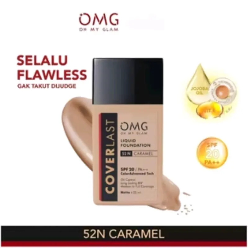 OMG Coverlast Liquid foundation SPF 20 PA++ 20 ml / Alas bedak / oil control Long lasting BPOM 3