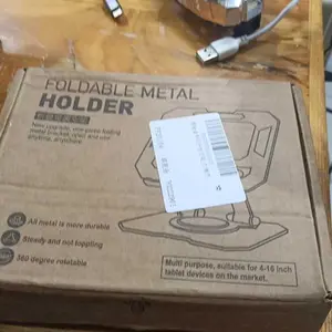 Dudukan Tablet dan Ponsel Logam Putar 360 Derajat, Dudukan iPad Lipat dan Dapat Disesuaikan