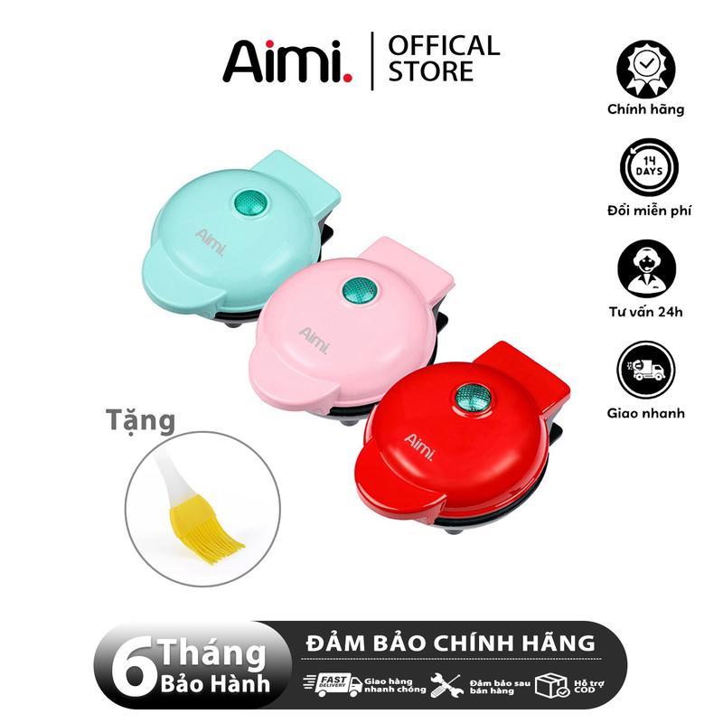 Máy Nướng Bánh Máy Làm Bánh Kẹp Máy Làm Bánh Quế Bánh Tổ Ong Trái Tim Waffle Màu Đỏ Máy Làm Sữa