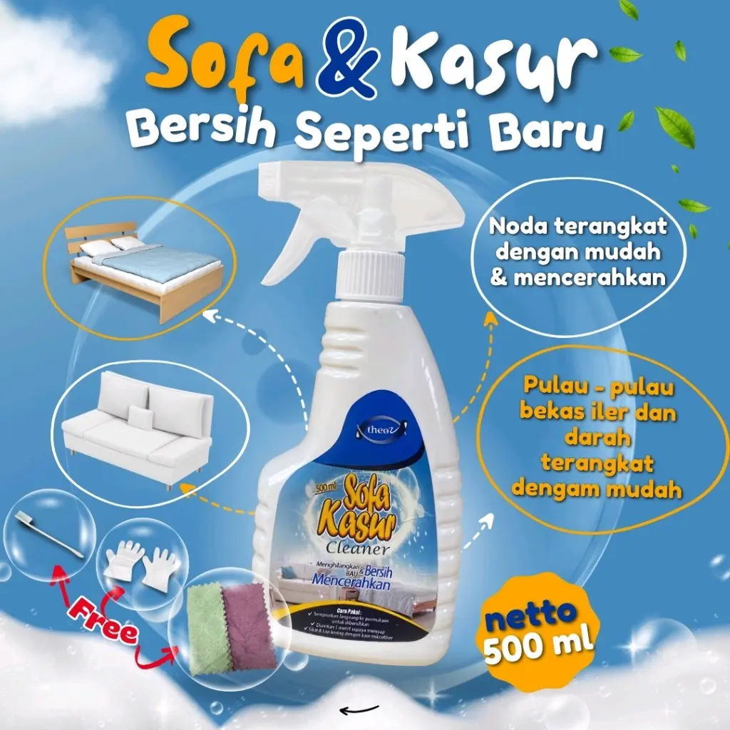 Sofa Kasur Cleaner | Pembersih Noda Sofa & Kasur Tanpa Bilas Penghilang Kotoran Bau
