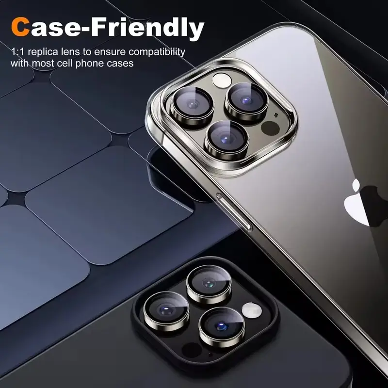 Pelindung Lensa Kamera Logam untuk iPhone 16Promax 15 Pro Max 16Plus 9H Tempered Glass Camera Cover Untuk iPhone 15Pro Lensa Warna Asli pelindung kamera 6