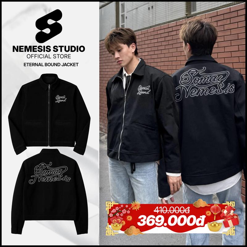 Nemesis Studio | Áo Khoác Jean Denim Cổ Bẻ Form Boxy Phong Cách Vintage Local Brand Kaki Jacket Thêu Họa Tiết Nam Nữ