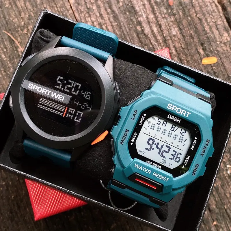 Đồng Hồ Kỹ Thuật Số Chronograph Chính Hãng Cho Nam, Mua 1 Tặng 1, Chống Nước, Miễn Phí Vận Chuyển, Đồng Hồ Thể Thao Đa Năng LED, Thích Hợp Cho Nam 2