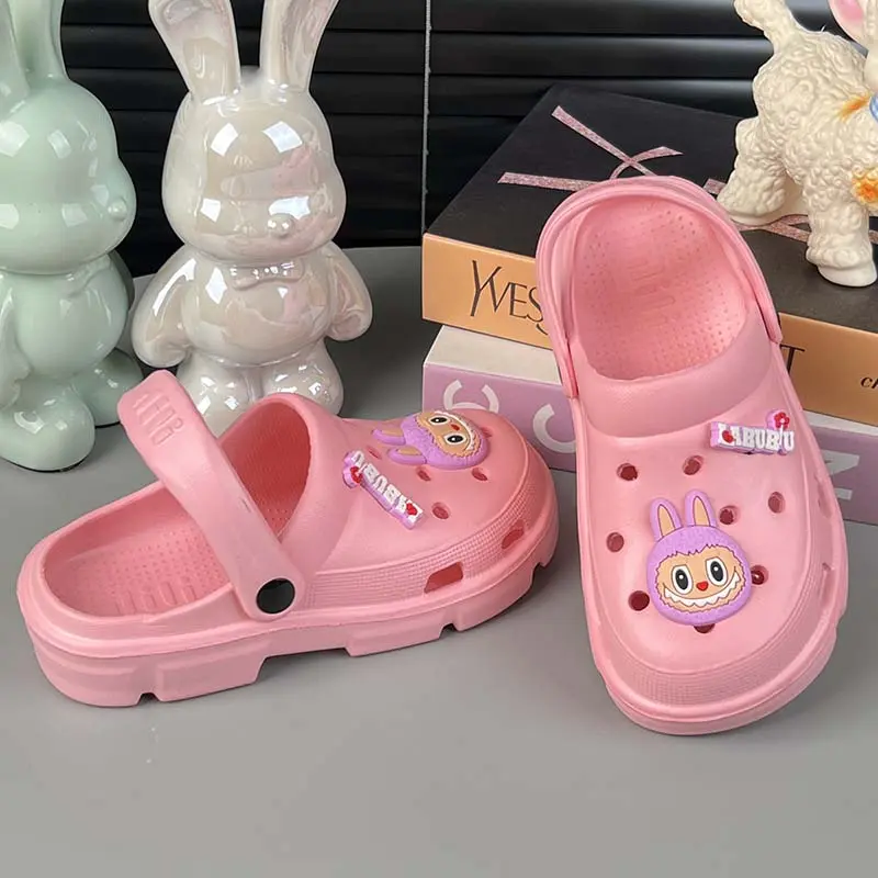 Sandal Baim Anak Perempuan Motif Labubu Sol Lembut Anti-selip Bahan Premium EVA Sandal anak-anak 3