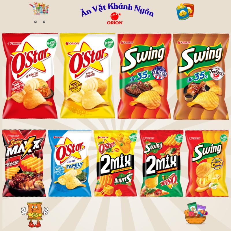 Combo Bánh Snack Khoai Tây OSTAR - SWING Orion Đủ Vị Gói Nhỏ Và Gói Lớn - HÀNG…