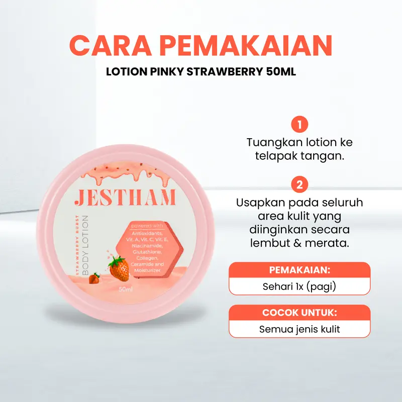 Jestham Lotion Strawberry Pinky 50ml 2