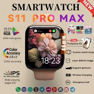Smartwatch S11 pro max Jam Pintar Free protective case Olahraga with 1.9" HD AMOLED Display wireless charging Dan Ganti Wallpapper Jam Tangan Smartwatch Jam Tangan Wanita pria & smartwatch wanita Tahan Air Jam Tangan Pintar Monitor Monitor Detak Jantung