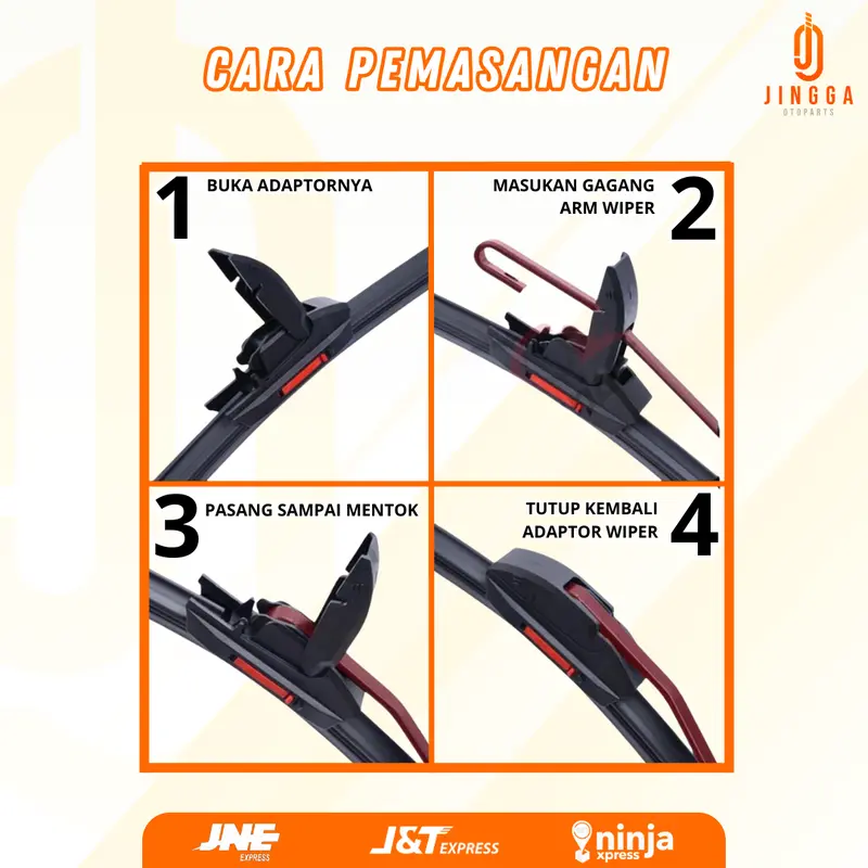 Wiper Frameless Dual Karet Model Karet Ganda 2 Lapis Sepasang Tanpa Rangka Besi Untuk Semua Jenis Mobil 1