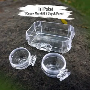 PAKET CEPUK MANDI MODEL BARU DAN TEMPAT PAKAN, UNTUK KONIN, SOGON, PLECI, KOLIBRI DAN BURUNG KECIL