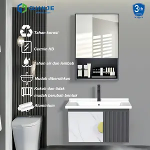 GUANJIE - kabinet kamar mandi (43CM/50CM/60CM)- Aluminium (Bathroom Cabinet)wastafel cabinet Kabinet Wastafel Kamar Mandi Kabinet Kamar Mandi Westafel Cuci Tangan meja wastafel kamar mandi wastafel cuci tangan set Lemari
