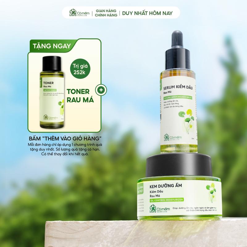 Combo Dưỡng Ẩm Serum Kem Dưỡng Rau Má Cỏ Mềm 80g