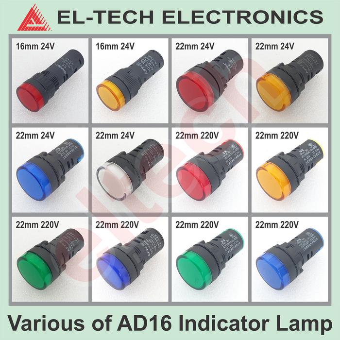 Jual 16mm 22mm 24V 220V AD16 Lamp Indicator AD16-16 AD16-22D Red Yellow ...
