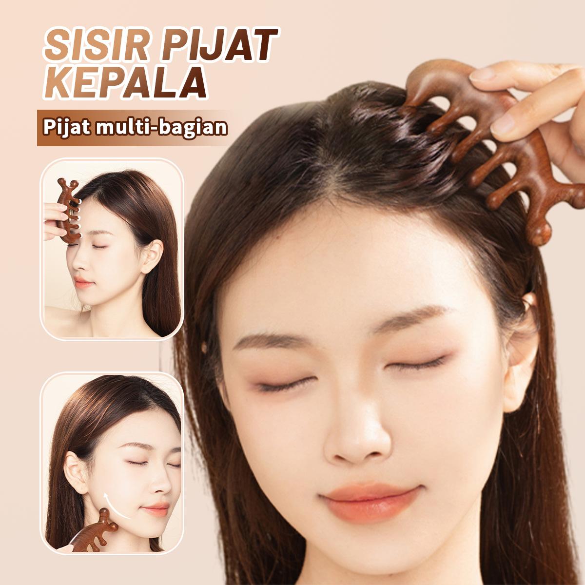 Sisir Pijat Meridian Kayu Cendana Sisir Pijat Lima Gigi Sisir Meridian Multifungsi Pengerukan Anti-statis Rumah Tangga Anti-penumpahan Anti-statis