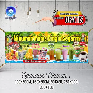 SPANDUK BANNER Aneka Minuman Segar MMT Spanduk Custom 300x100