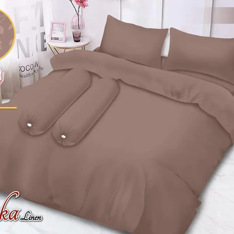 Jovanka Bedcover Set Polos Emboss Ukuran King 180x200x20 Dan Queen 160x200x20 Untuk Kasur Lebih Mewah 1