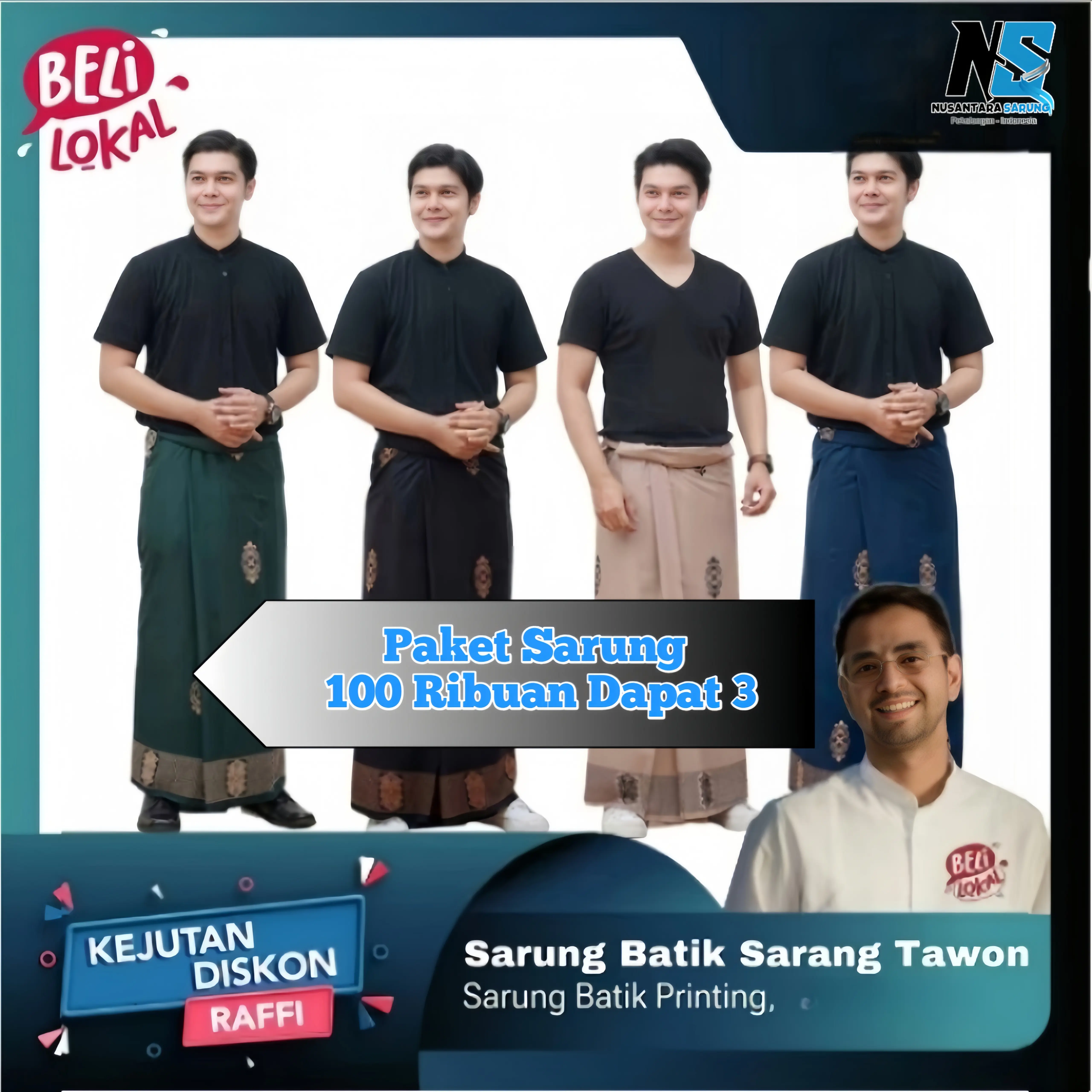 Sarung Tawon [ 100rb 3pcs ] - Batik Nusantara Sarung Printing Pria Dewasa Sarung Ramadan Puasa Lebaran Katun