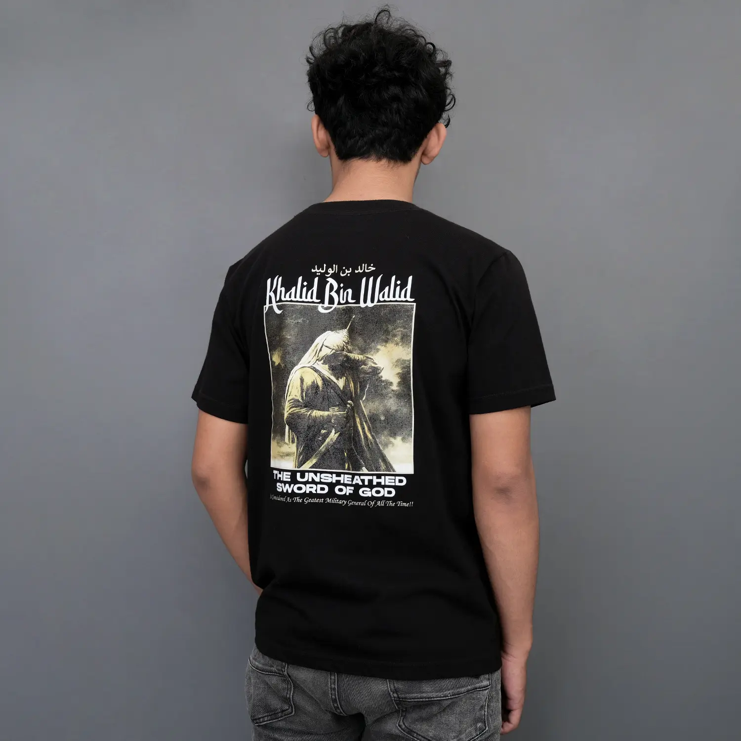 Kepswah Official - Kaos Khalid bin Walid "The Unsheated Sword of God" - Baju Dakwah Sahabat Nabi Muslim Pria Islami - Combed 24s - Unisex