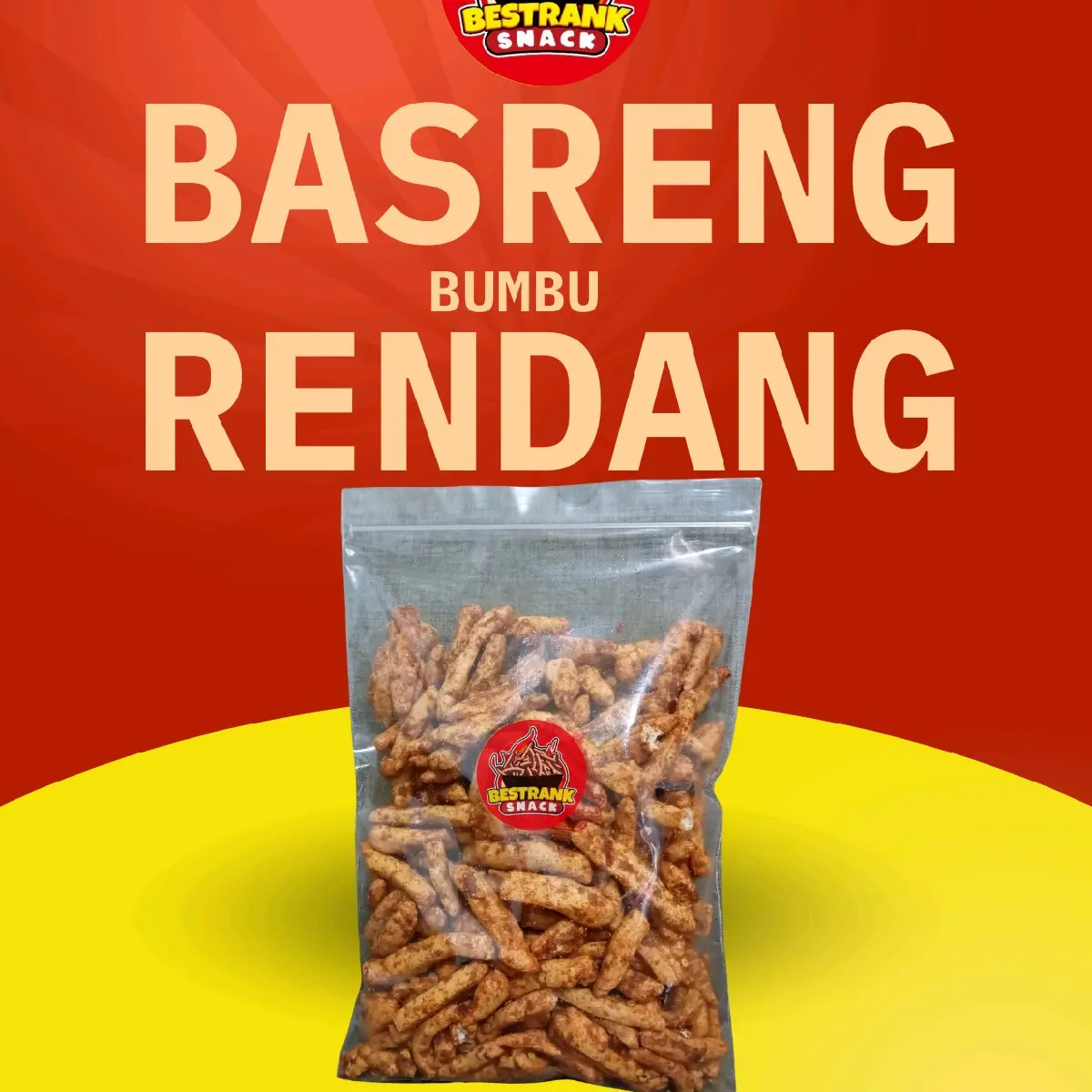 Basreng Pedas Bumbu Rendang 500 Gram - Keripik Snack Food Bestrank - Kering, Goreng